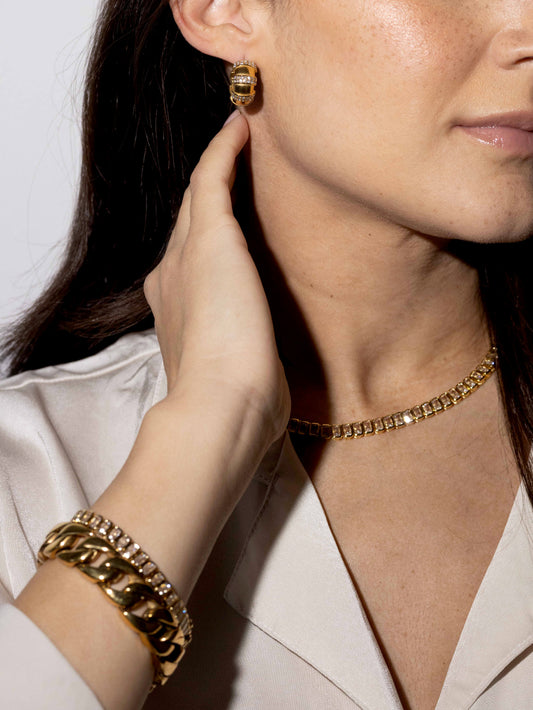 Anisa Sojka Crystal Hoop Earrings