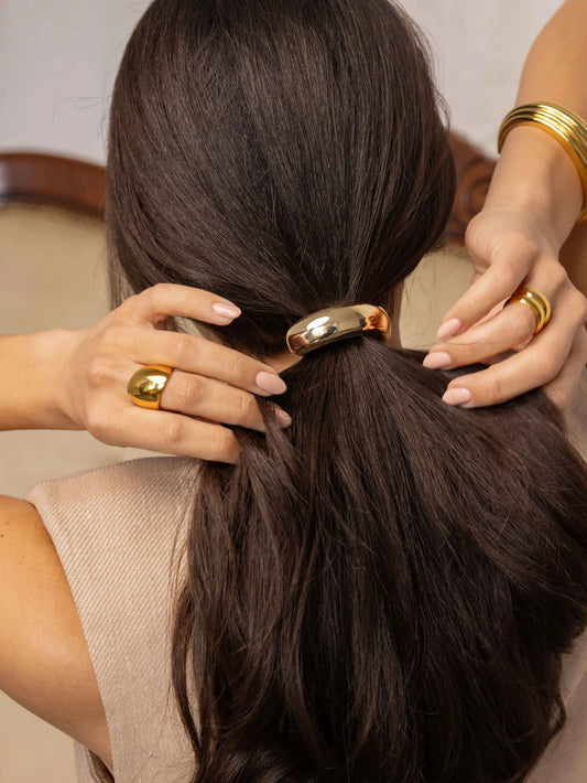 Gold Chunky Metal Hair Tie Anisa Sojka