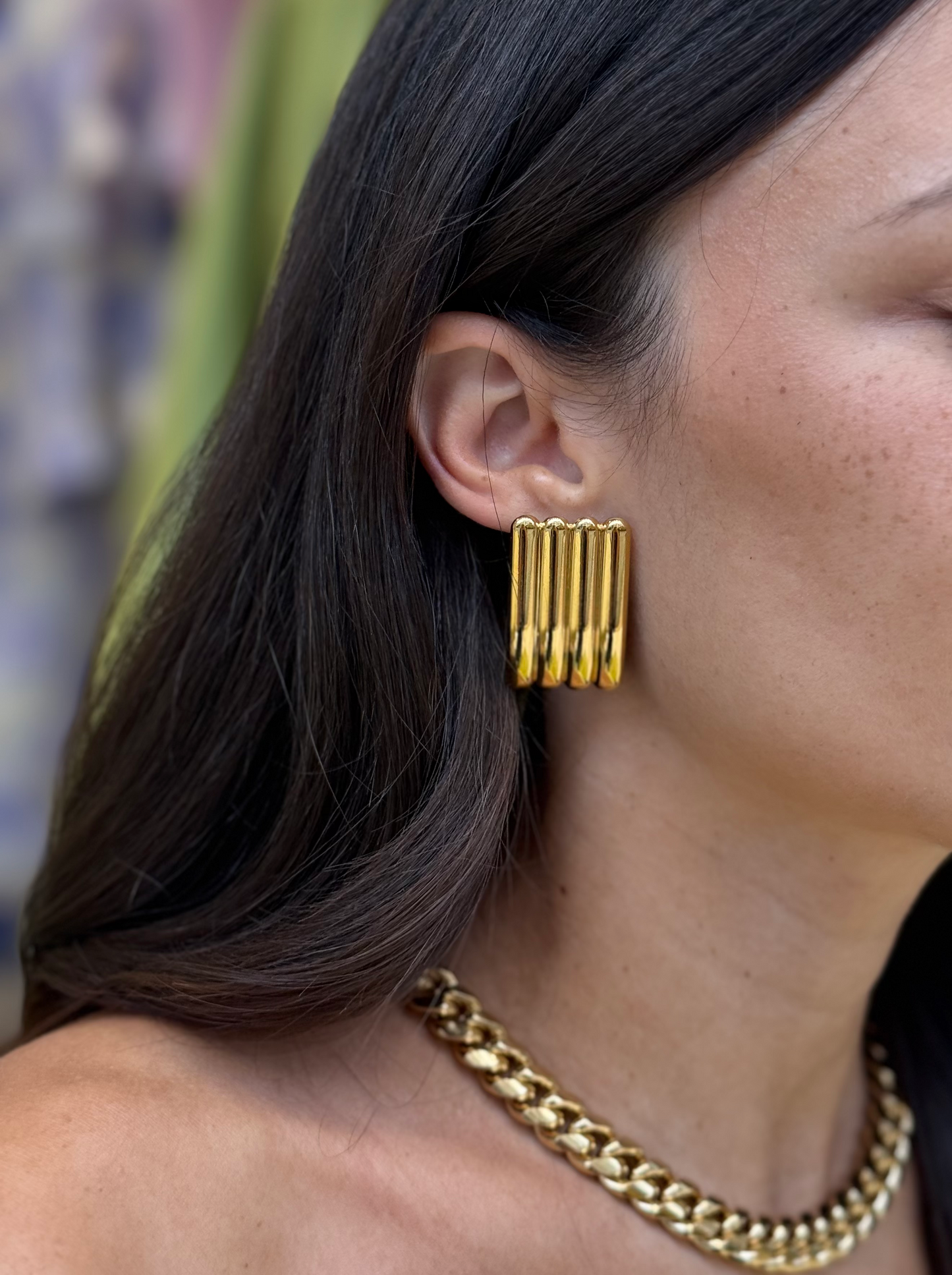 Anisa Sojka Rectangular Ribbed Earrings
