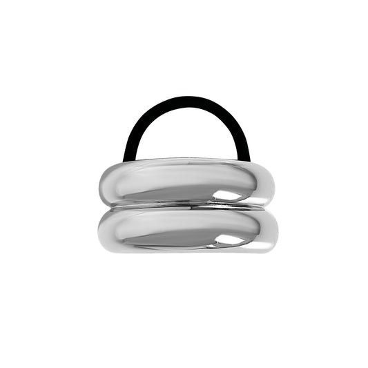 Anisa Sojka Chunky Silver Double Metal Hair Tie