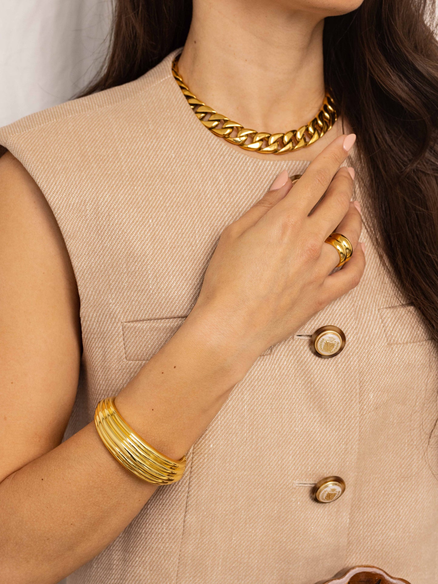Anisa Sojka Gold Chunky Bangle