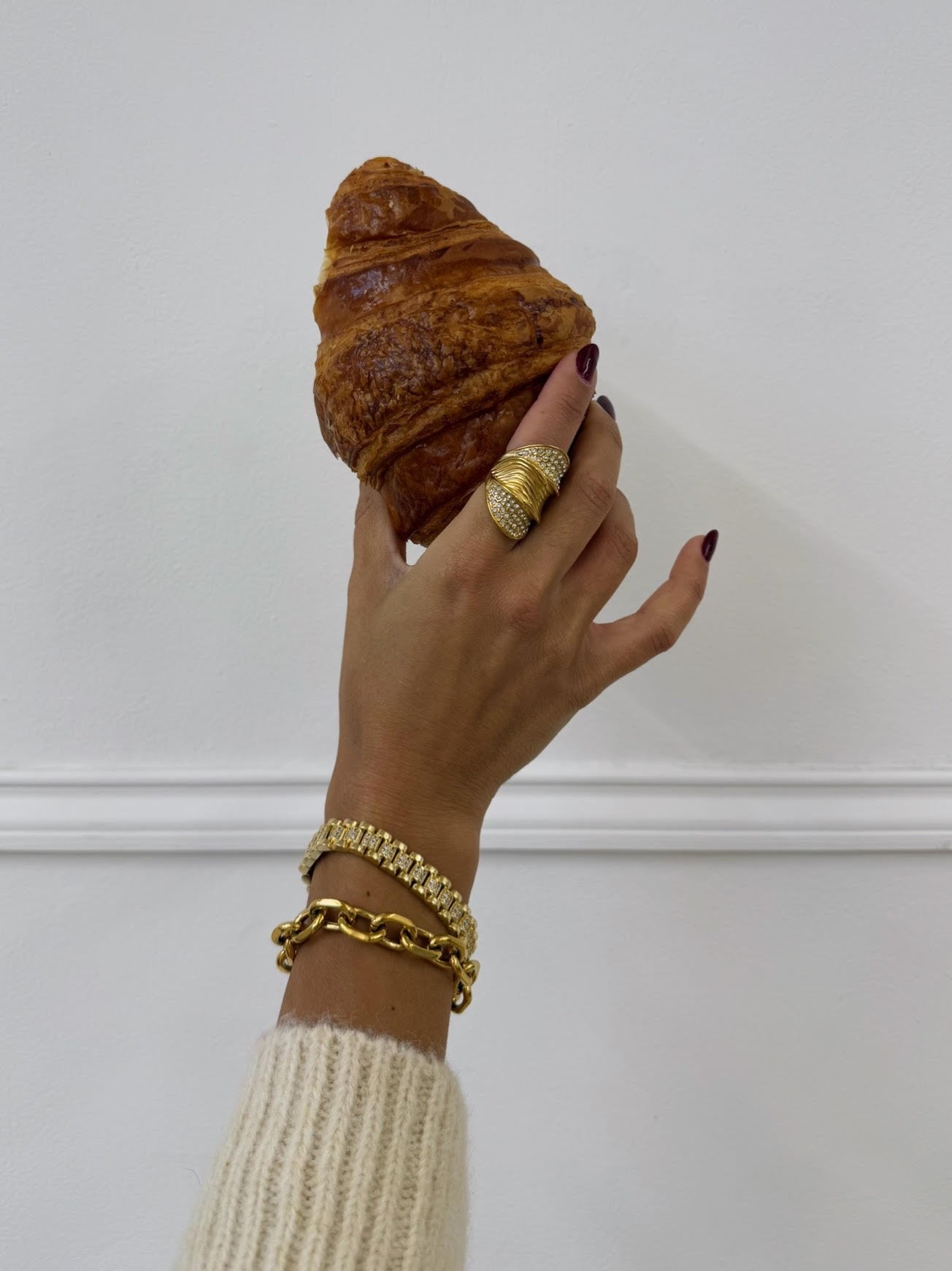 Anisa Sojka Gold Chunky Embellished Ring