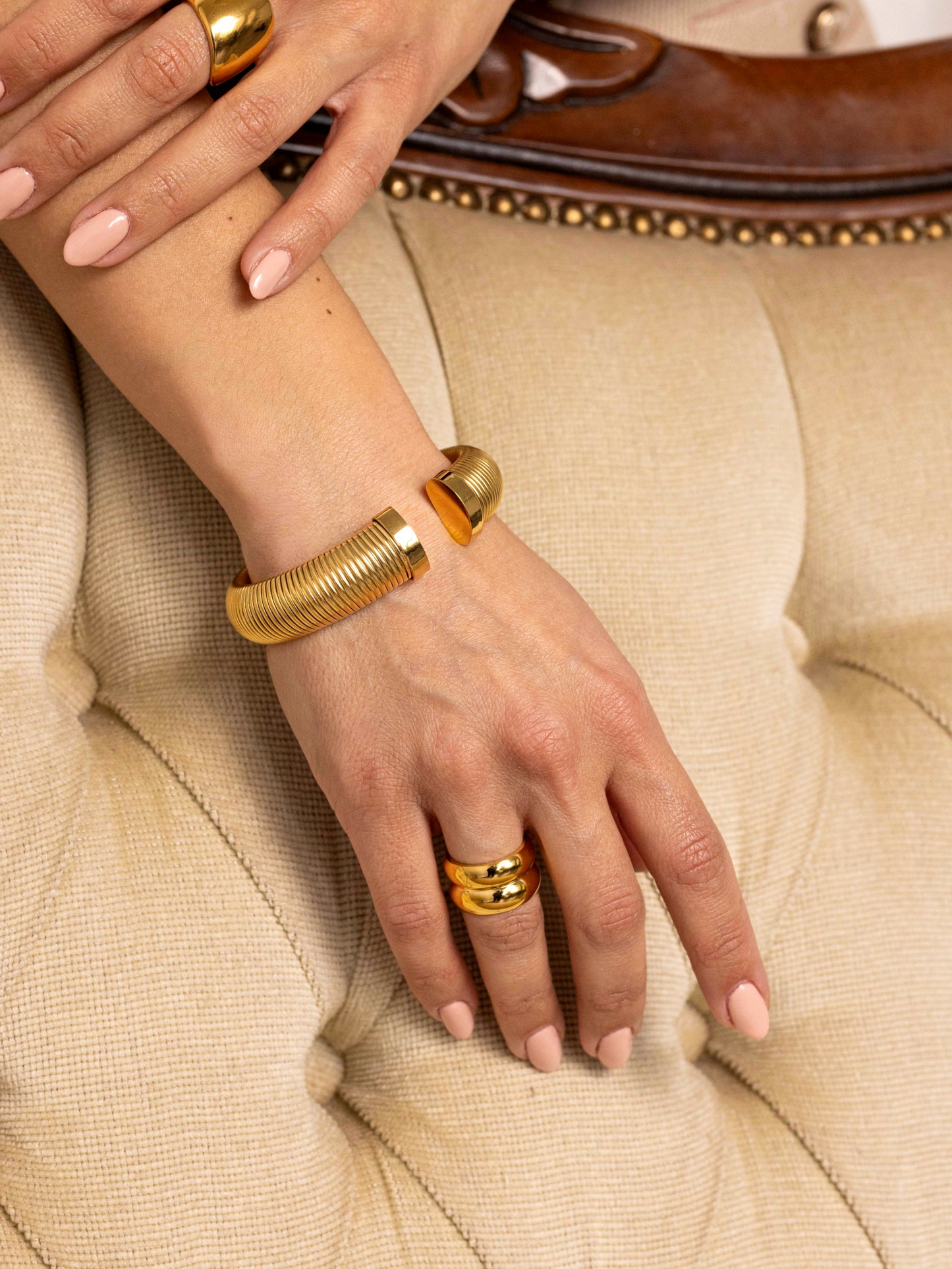 Anisa Sojka Ribbed Cuff Bangle