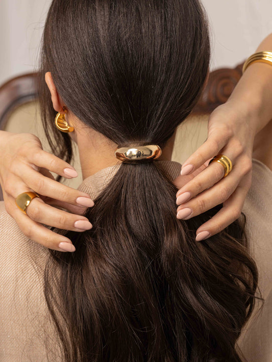Anisa Sojka Gold Dome Metal Hair Tie