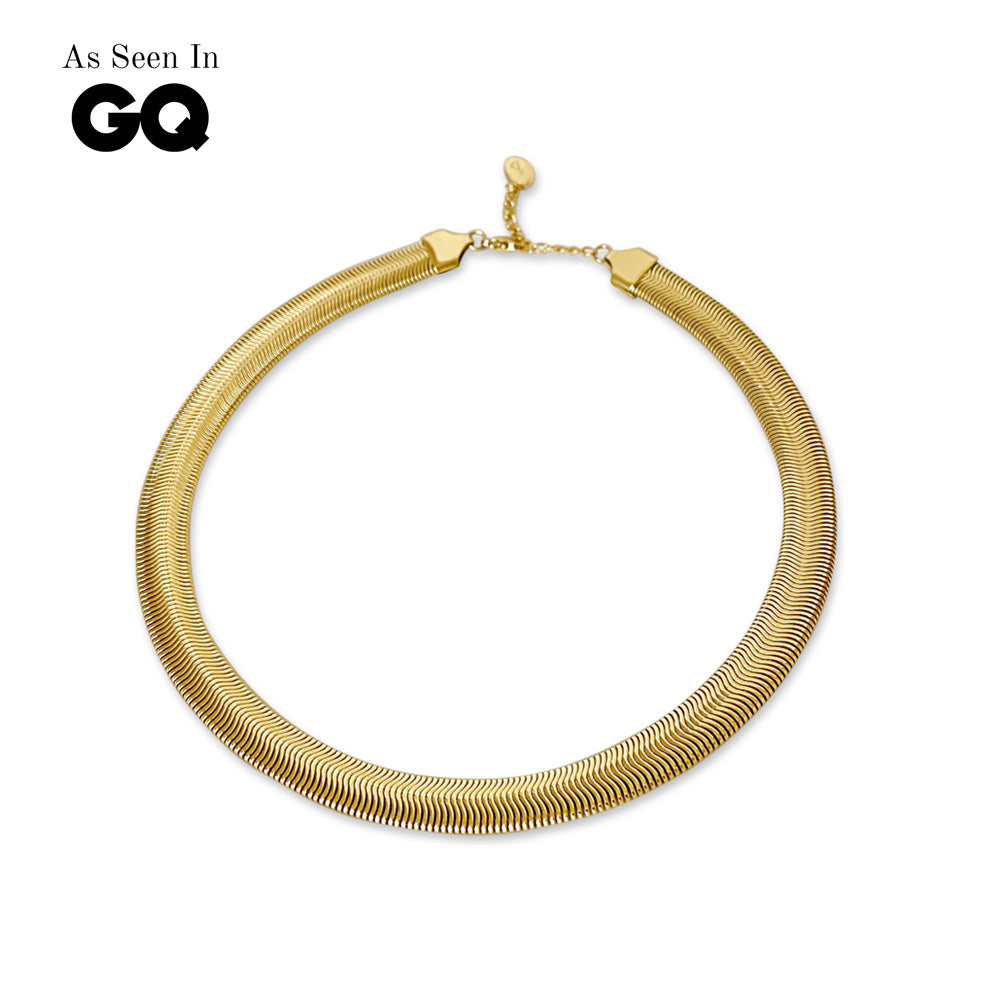 Anisa Sojka Gold Flat Snake Necklace