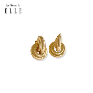 Anisa Sojka Gold Hoop Interlocking Drop Earrings