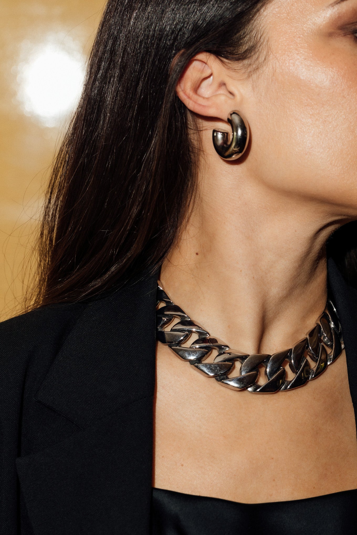 Anisa Sojka Juliet Angus Silver Chubby Hoop Earrings