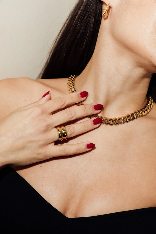 Gold Chain Link Necklace & Bracelet Set Anisa Sojka