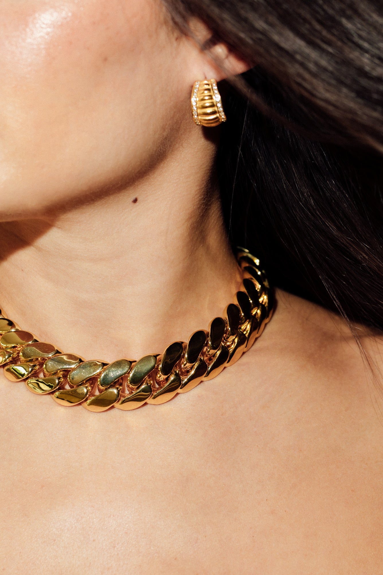 Anisa Sojka Gold Chunky Cuban Necklace