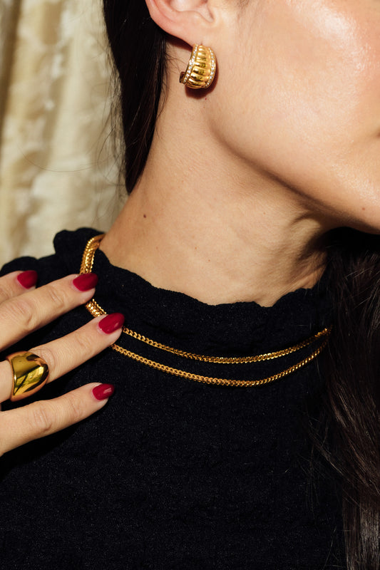 Anisa Sojka Gold Dainty Square Edge Necklace