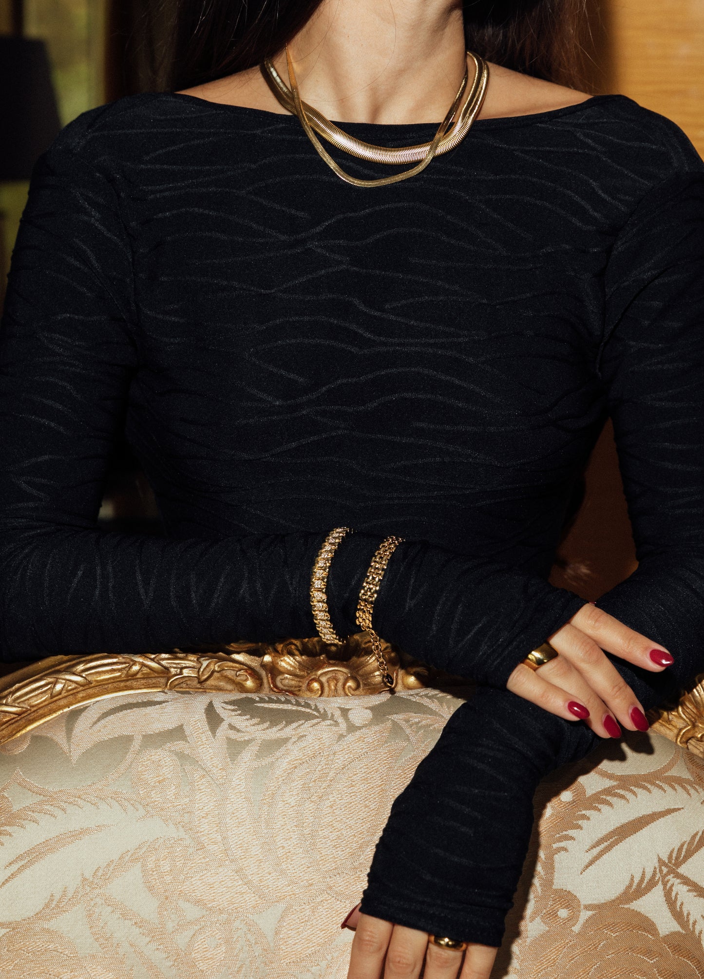 Anisa Sojka Gold Flat Snake Necklace