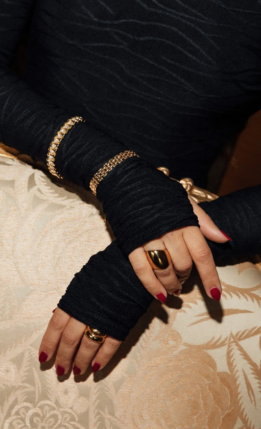 Cubic Zirconia Chunky Watch Band Bracelet Anisa Sojka