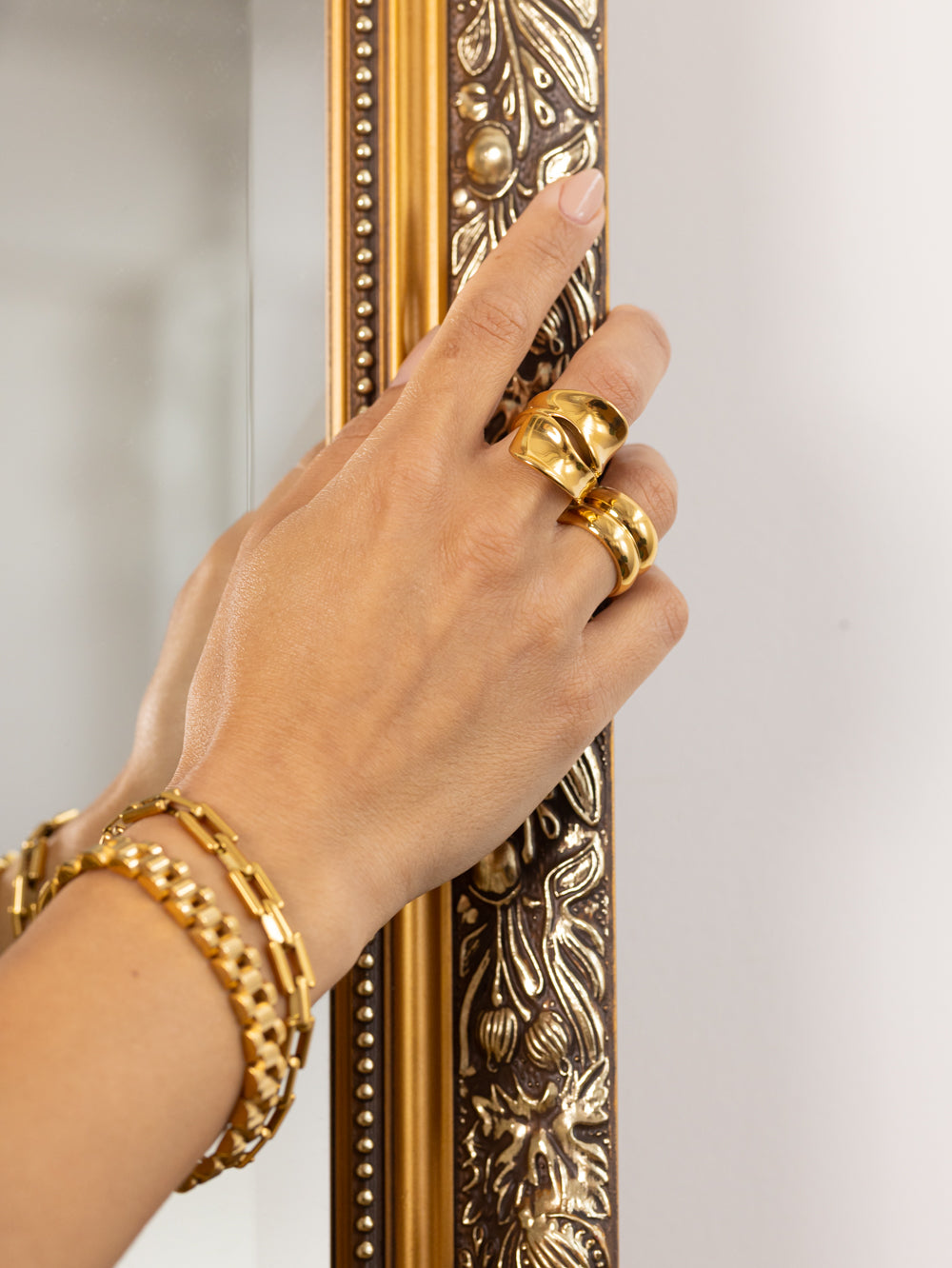 Gold Double Dome Ring
