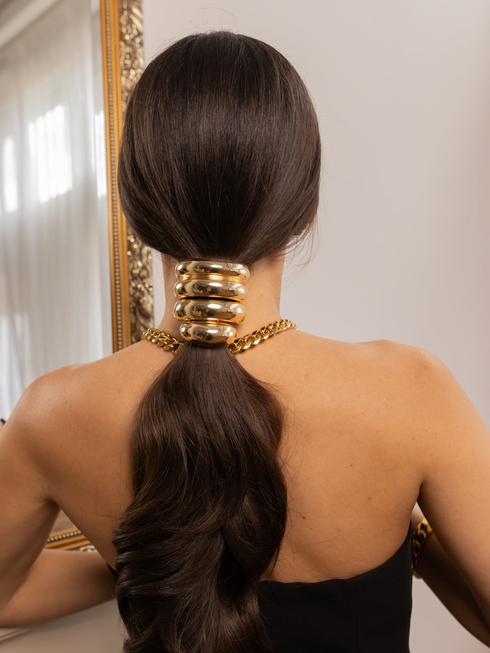 Anisa Sojka Chunky Gold Metal Hair Tie