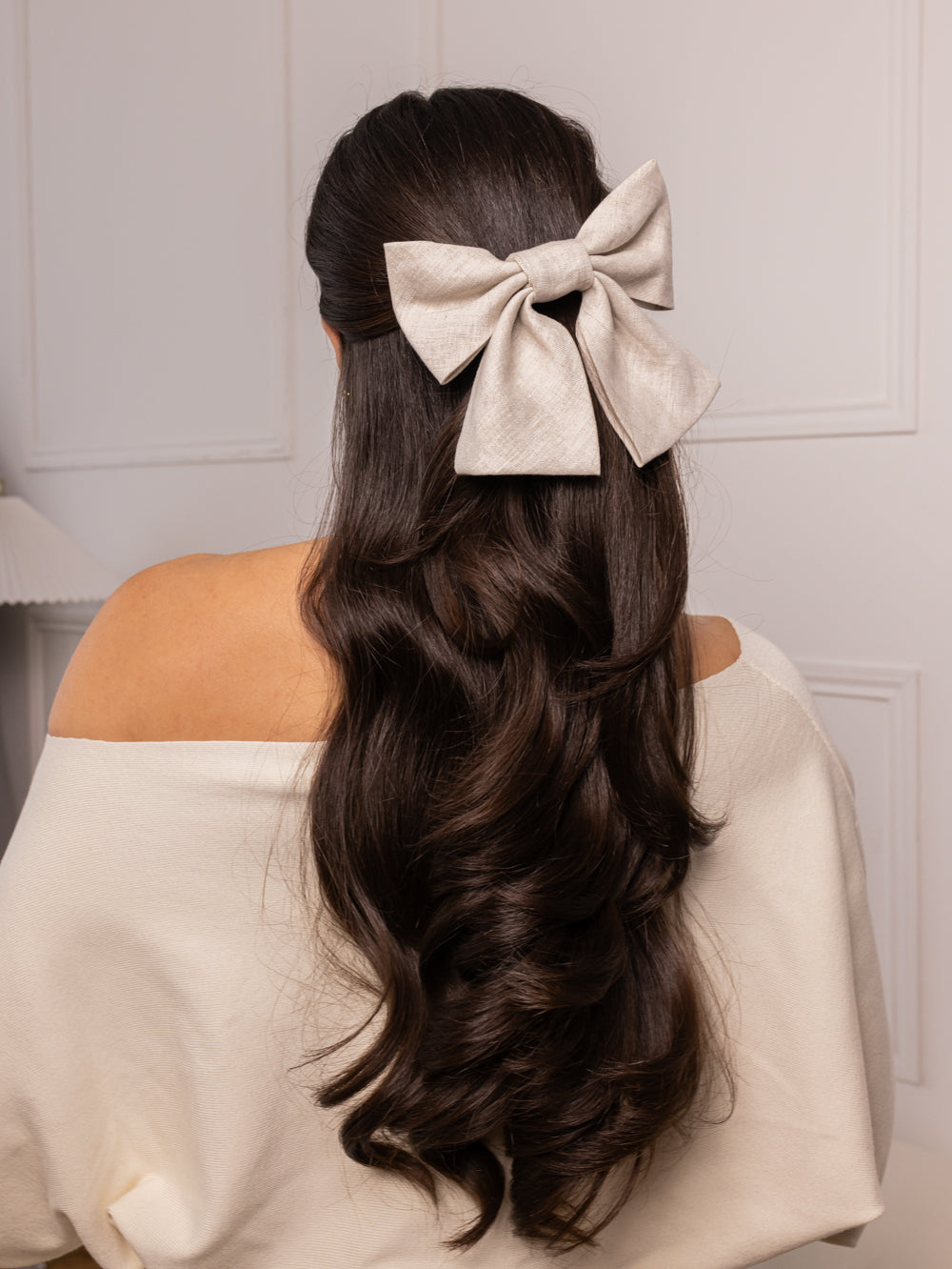 Anisa Sojka Linen Bow Hair Clip