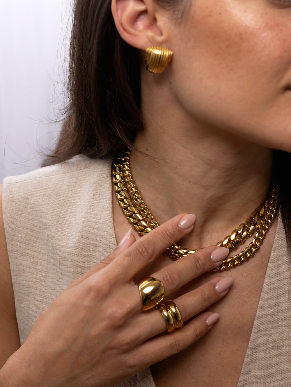 Gold Chubby Chain Link Necklace