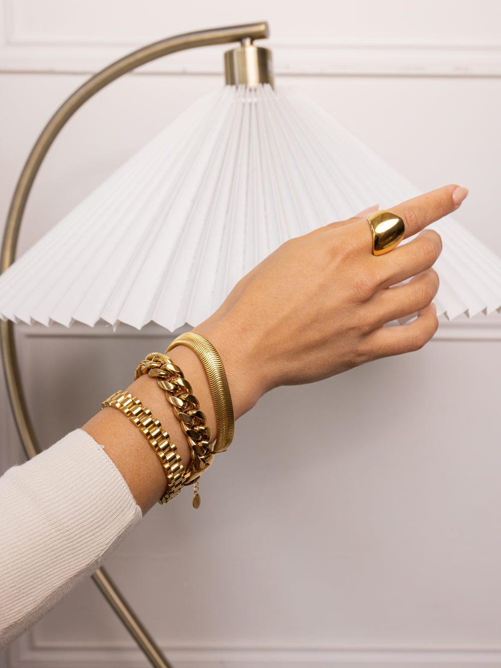 Anisa Sojka Gold Chunky Watch Band Bracelet