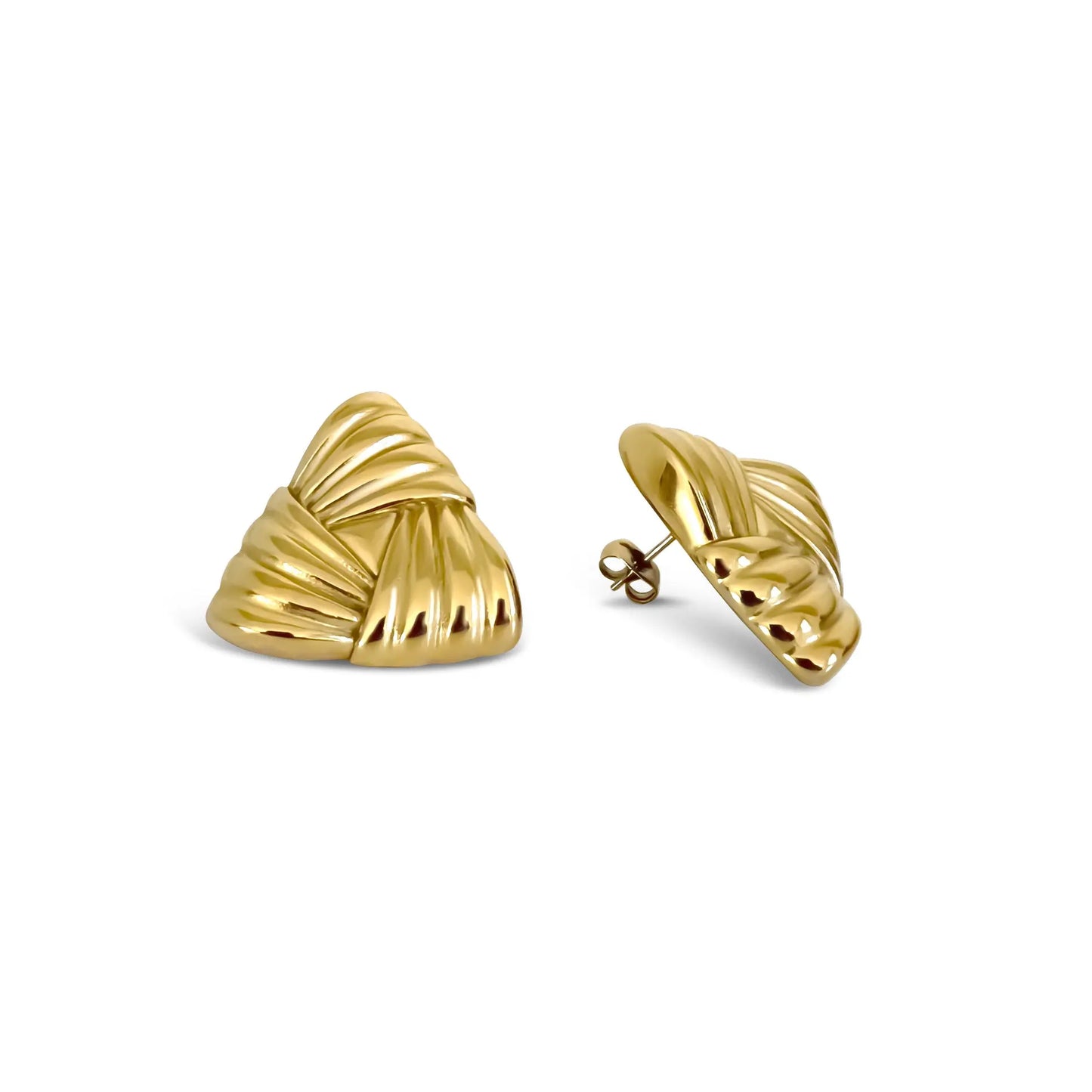 Gold Chunky Triangular Earrings Anisa Sojka