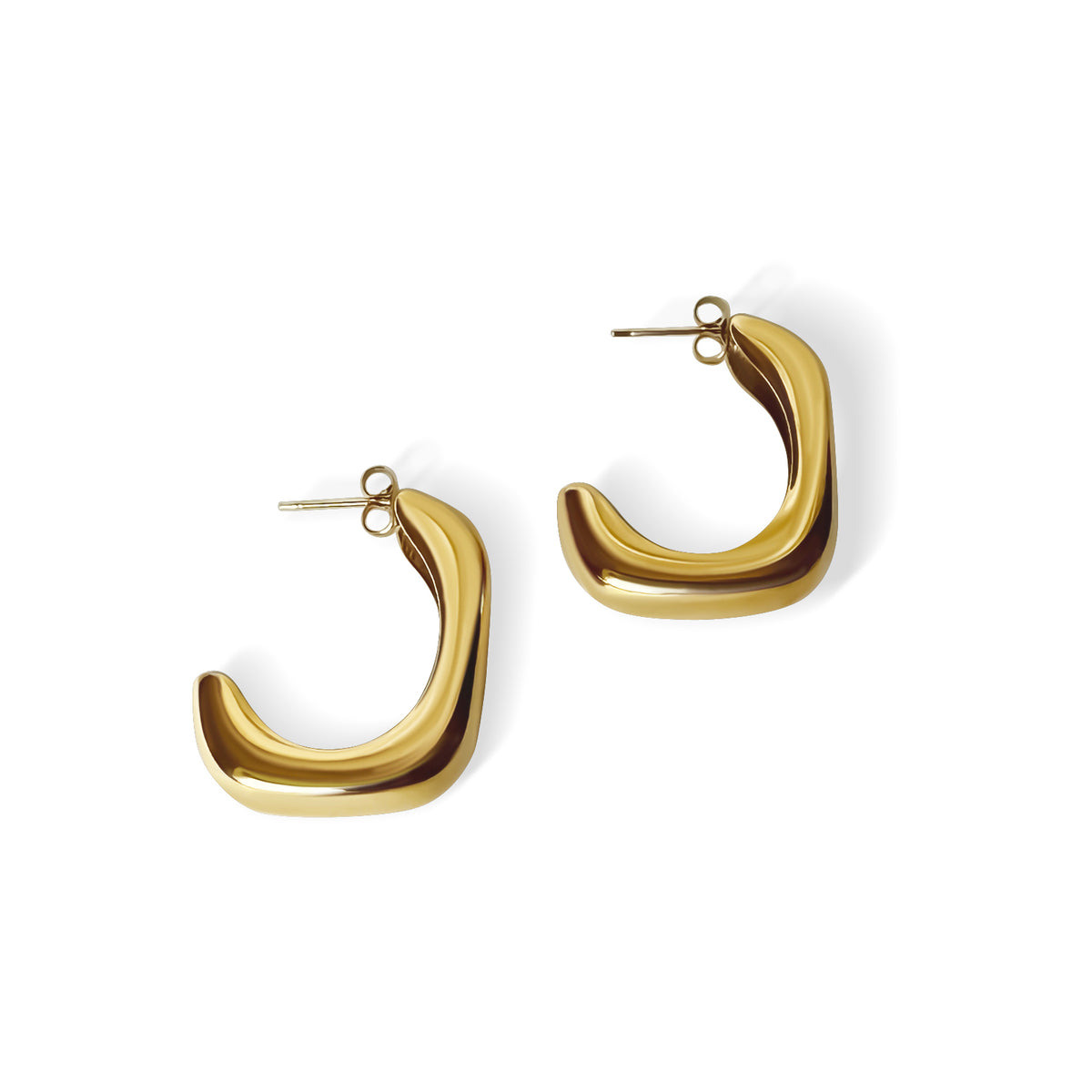 Vintage Gold Facetted Hoop Earrings