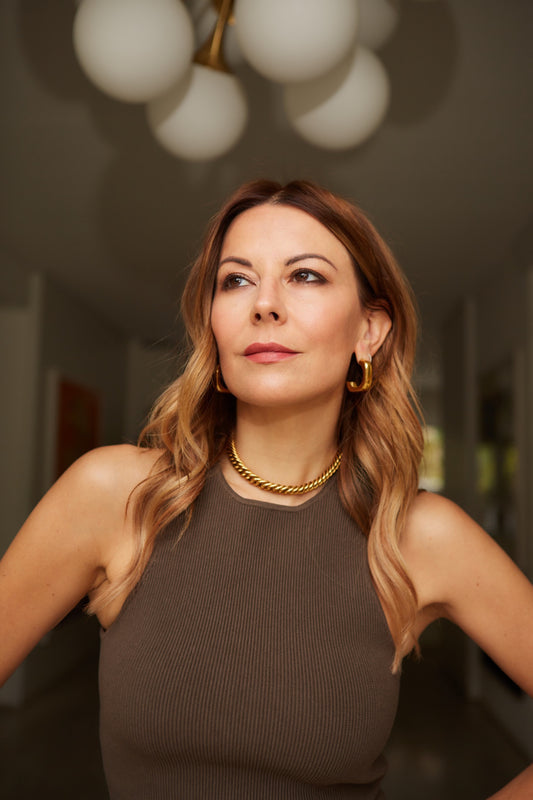 Anisa Sojka Gold Juliet L-Shape Earrings