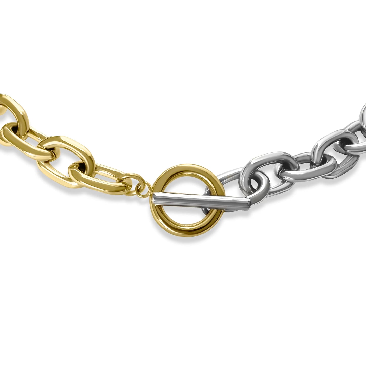 The Silver & Gold Juliet T-Bar Necklace Anisa Sojka