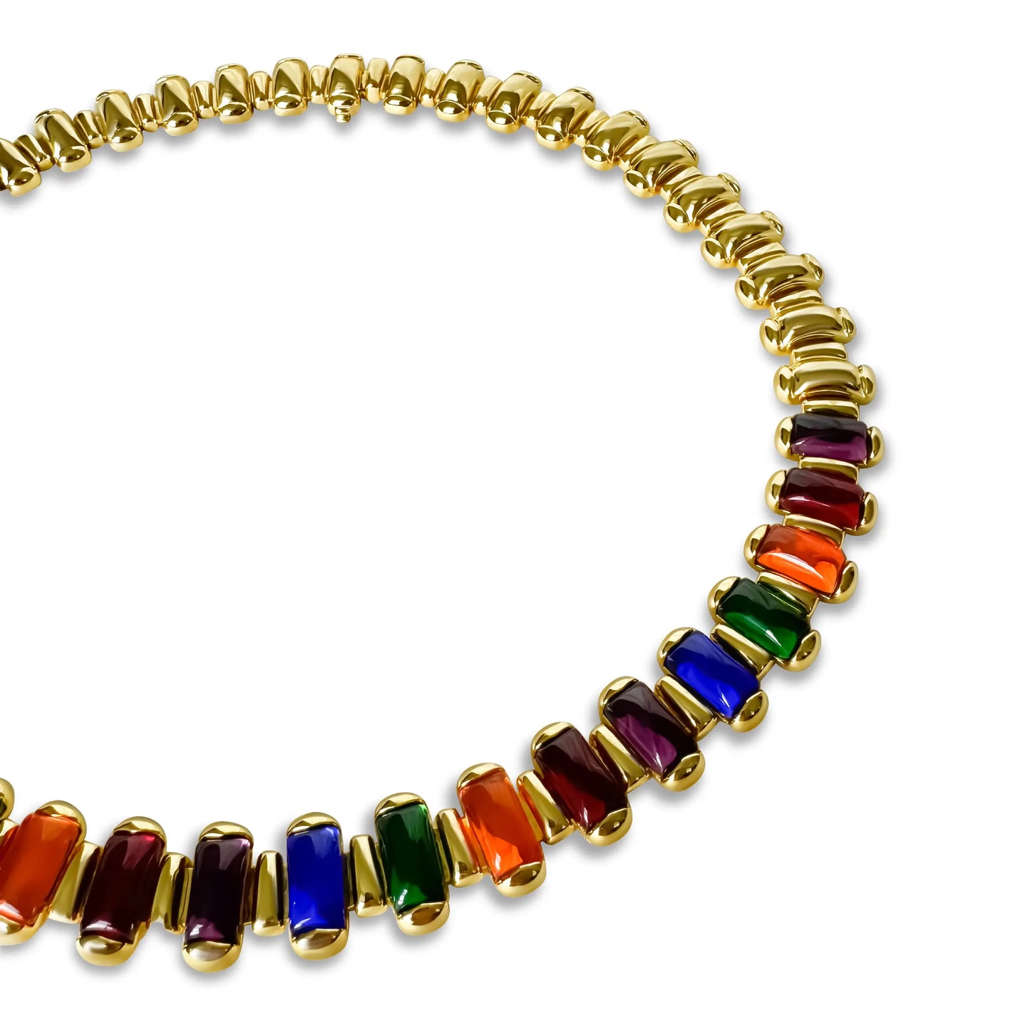 Gold Rainbow Gem Necklace Anisa Sojka
