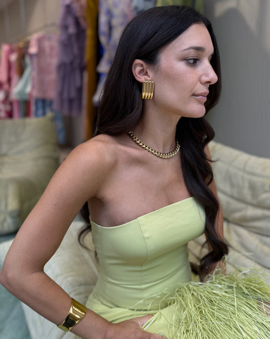 Anisa Sojka Rectangular Ribbed Earrings