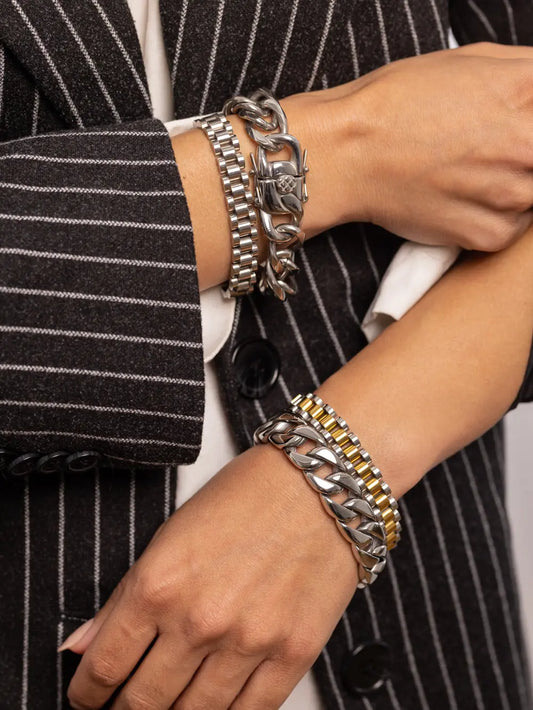 Silver Chunky Watch Band Bracelet Anisa Sojka