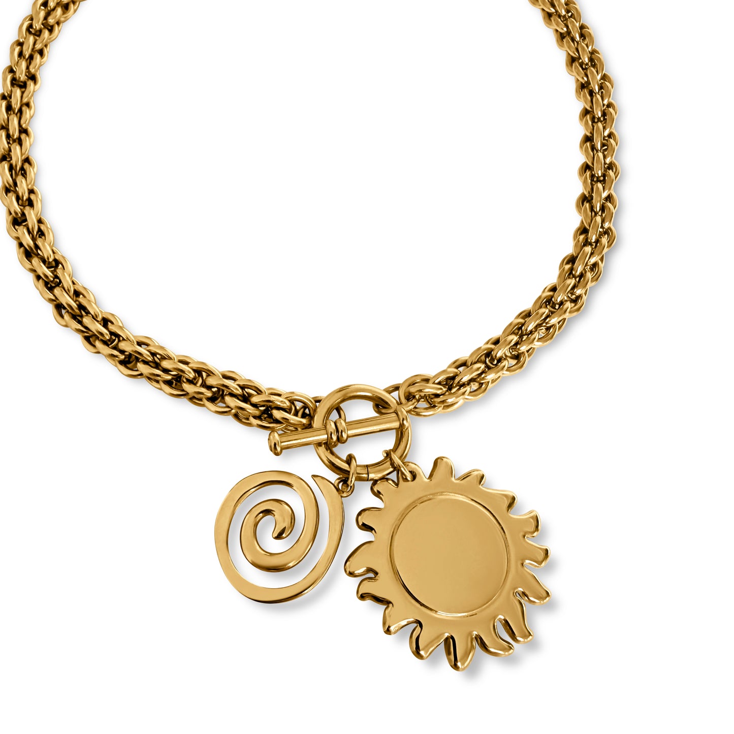 Sun & Swirl Charm Necklace Anisa Sojka