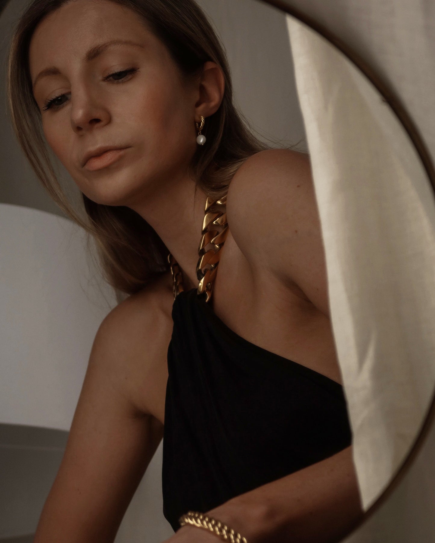 Anisa Sojka Freshwater Pearl Hoop Earrings