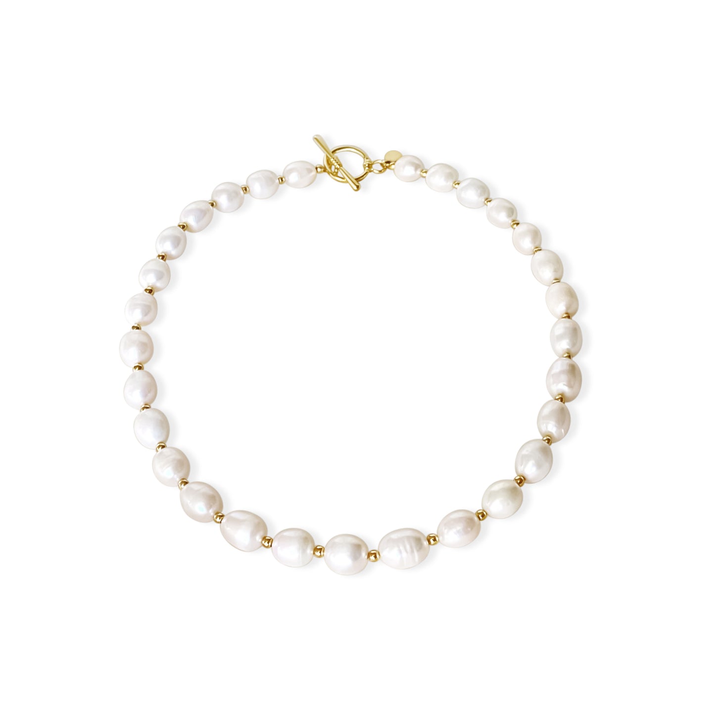 Anisa Sojka Gold Beaded Freshwater Pearl Necklace
