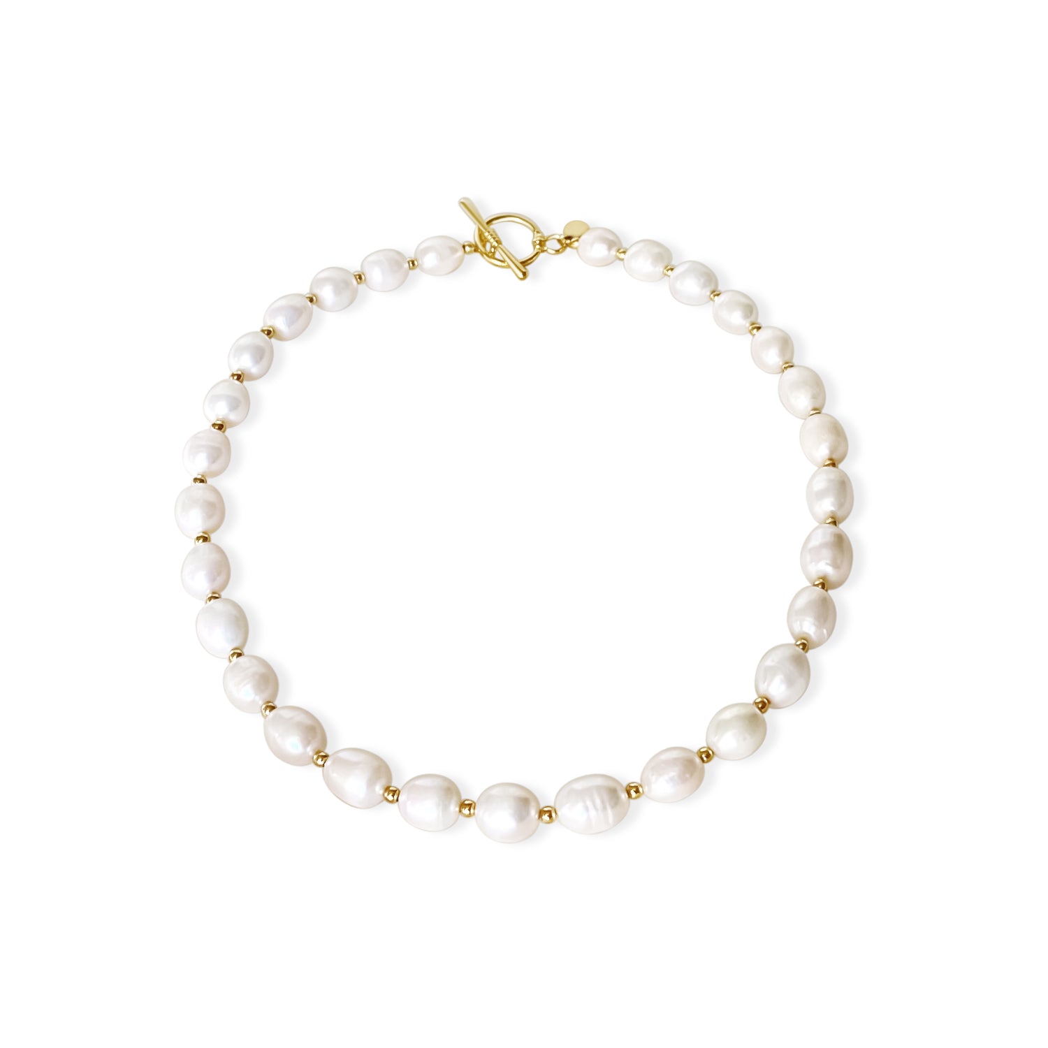 Anisa Sojka Gold Beaded Freshwater Pearl Necklace