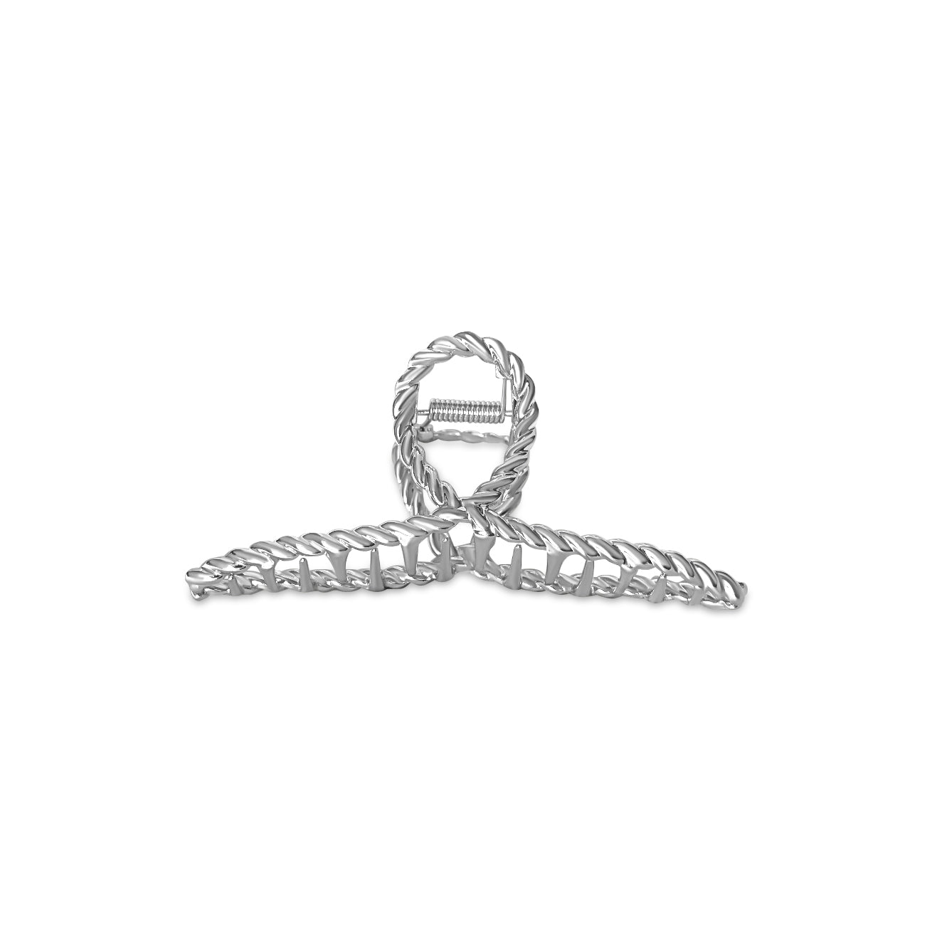 Anisa Sojka Silver Twisted Metal Hair Claw Clip