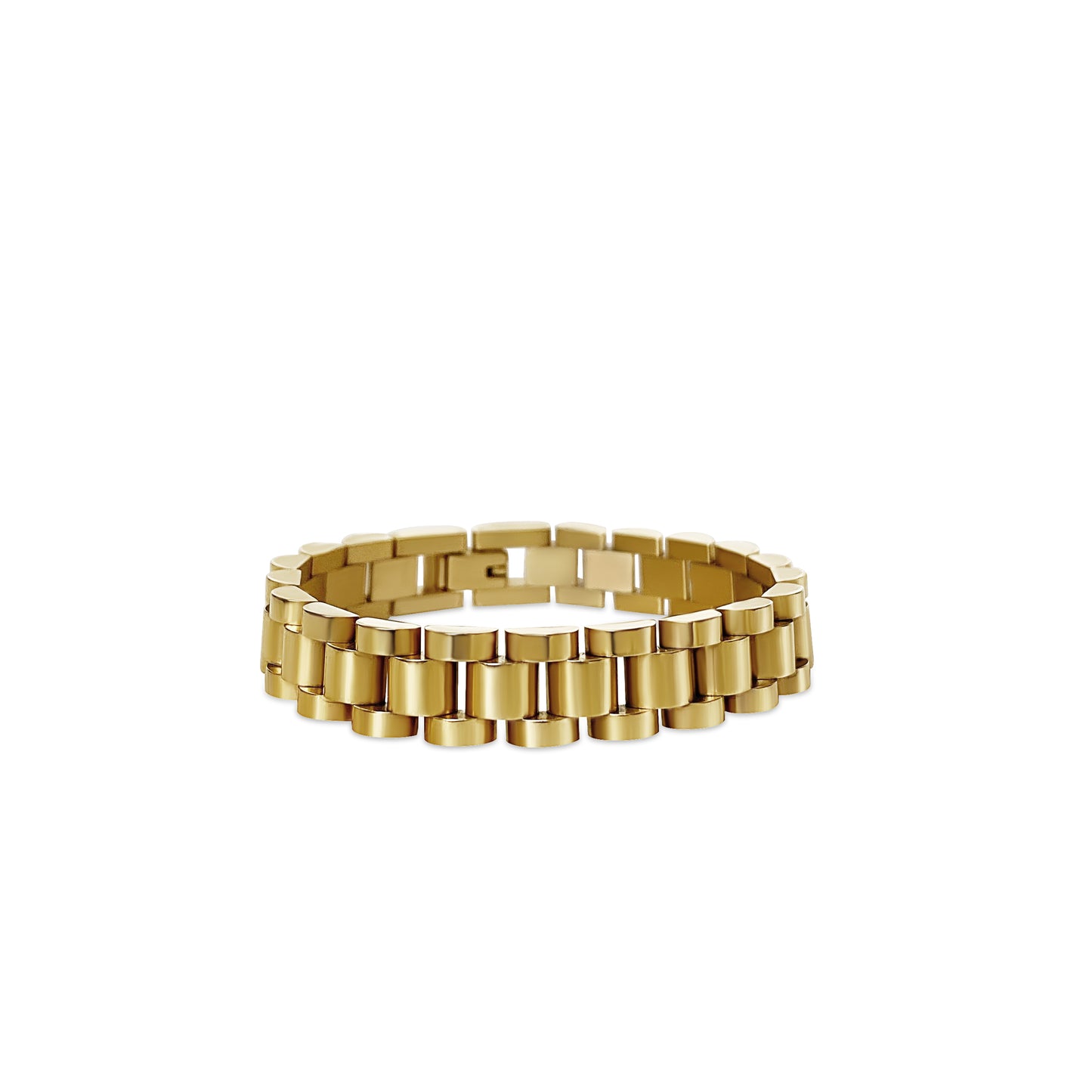 Anisa Sojka Gold Chunky Watch Band Bracelet