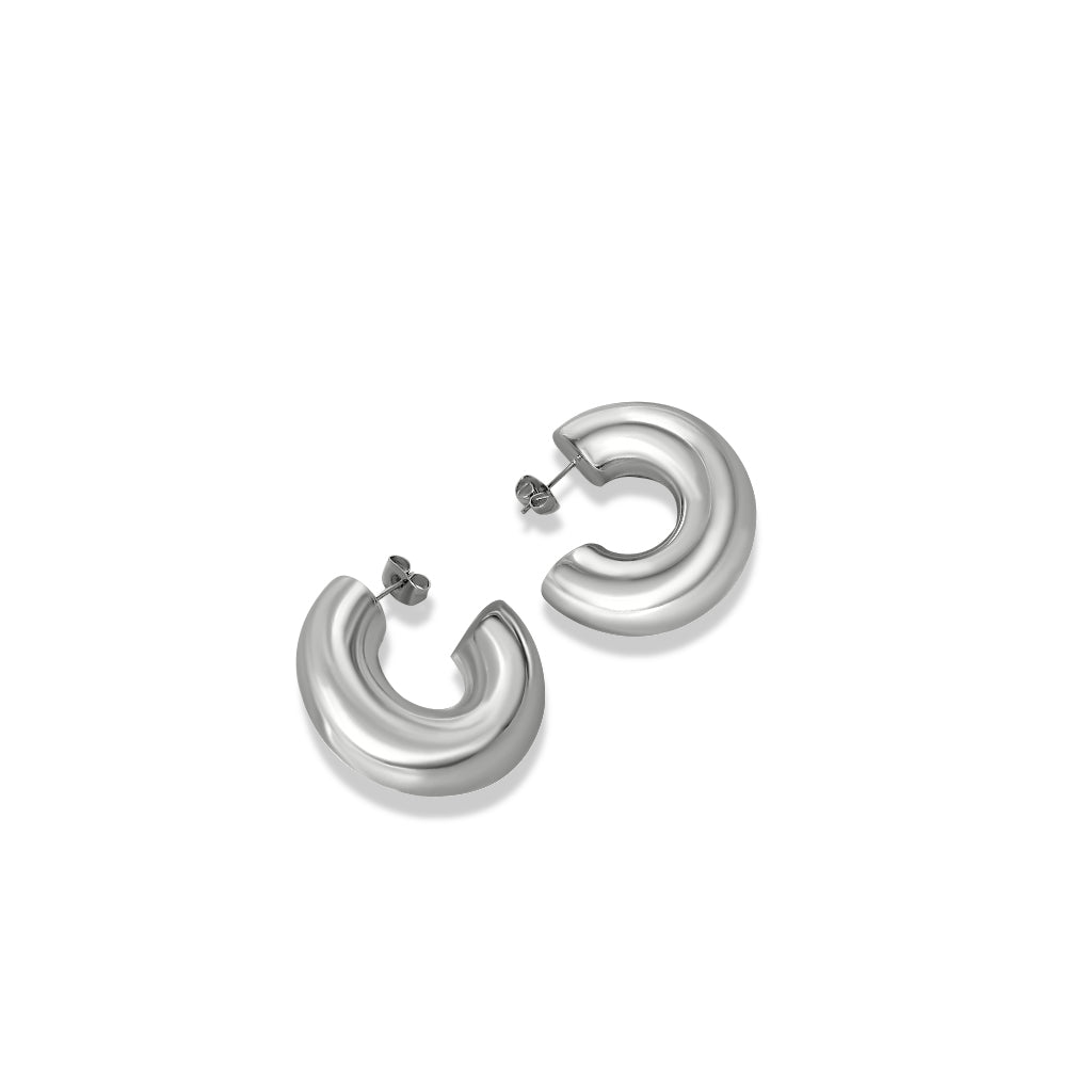 Anisa Sojka Juliet Angus Silver Chubby Hoop Earrings