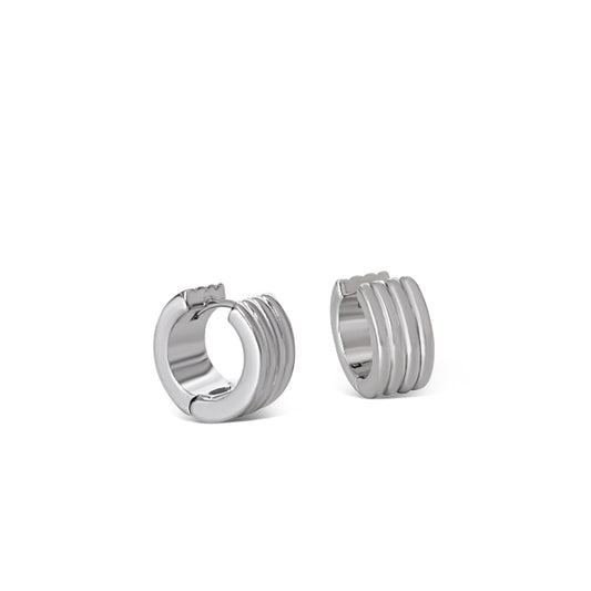 Anisa Sojka Silver Ridge Hoop Earrings