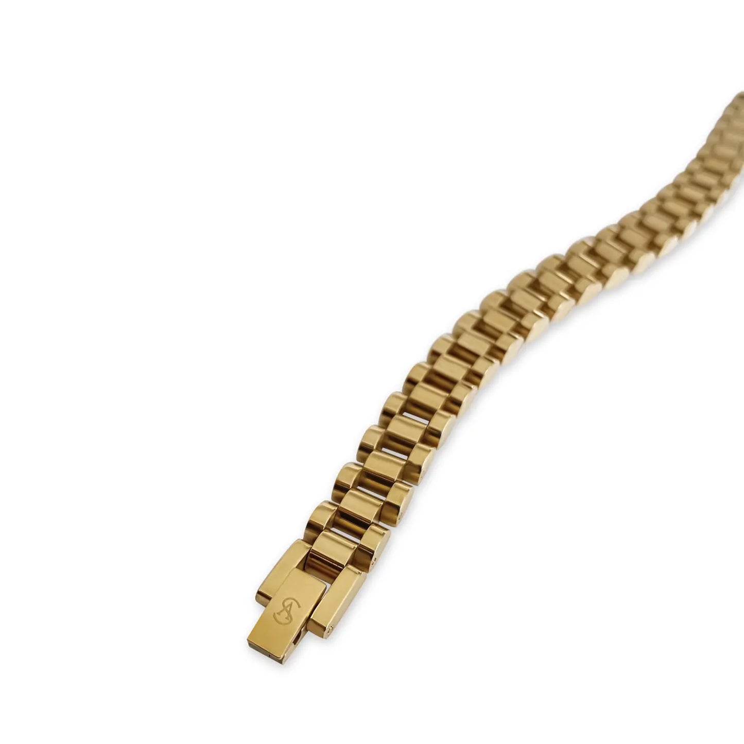 Gold Chunky Watch Band Bracelet Anisa Sojka
