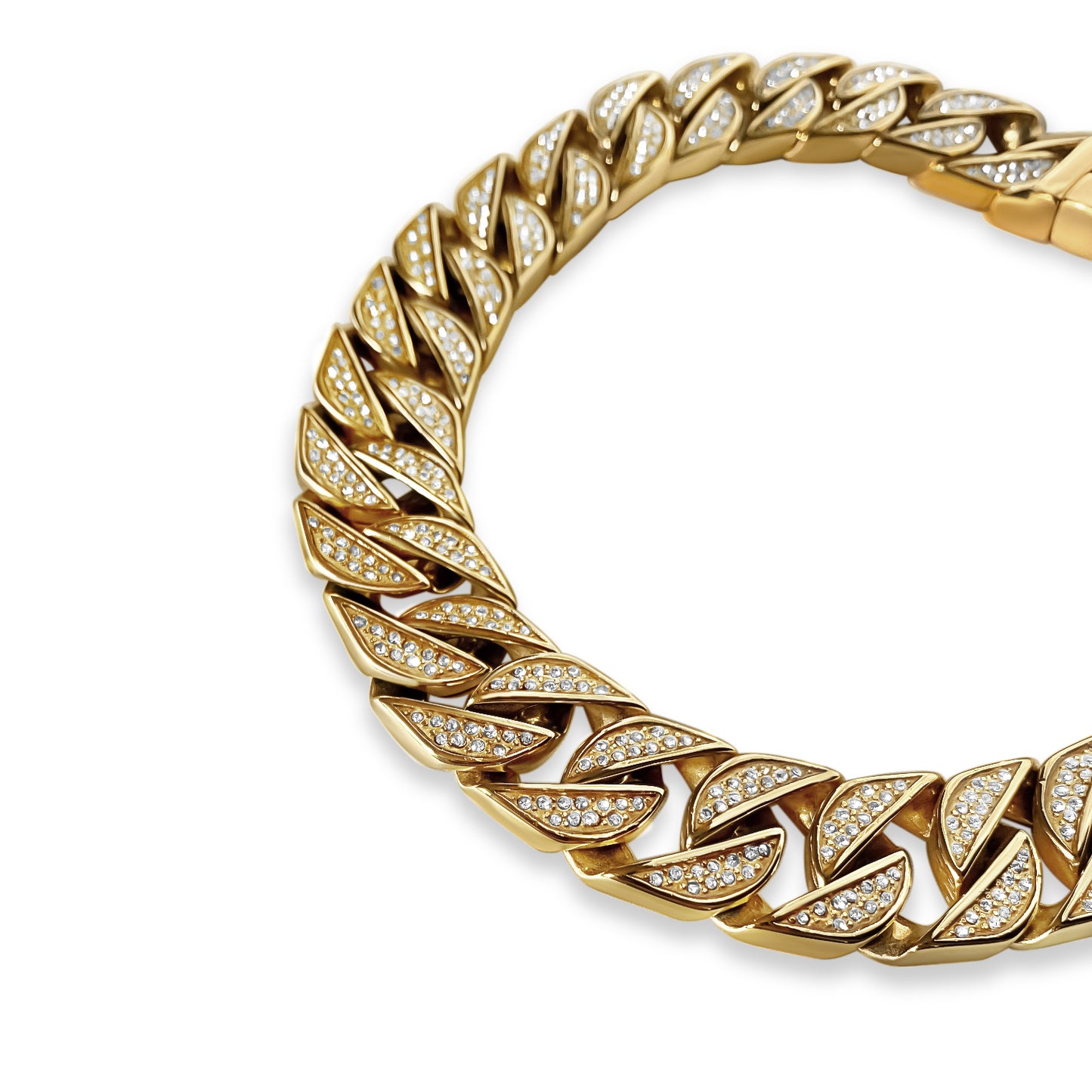 Anisa Sojka Gold Crystal Chunky Chain Necklace