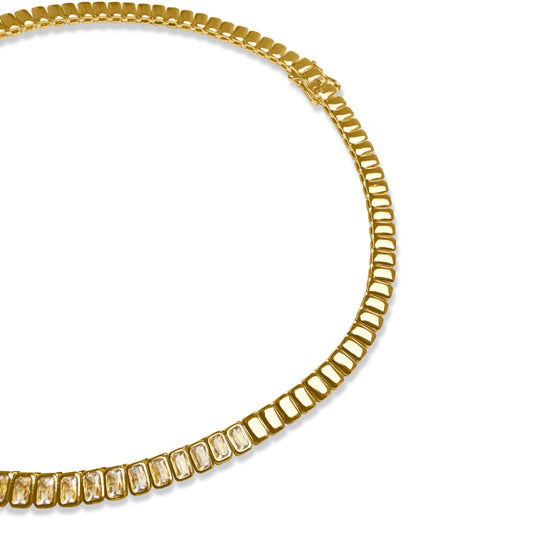 Anisa Sojka Baguette Tennis Necklace