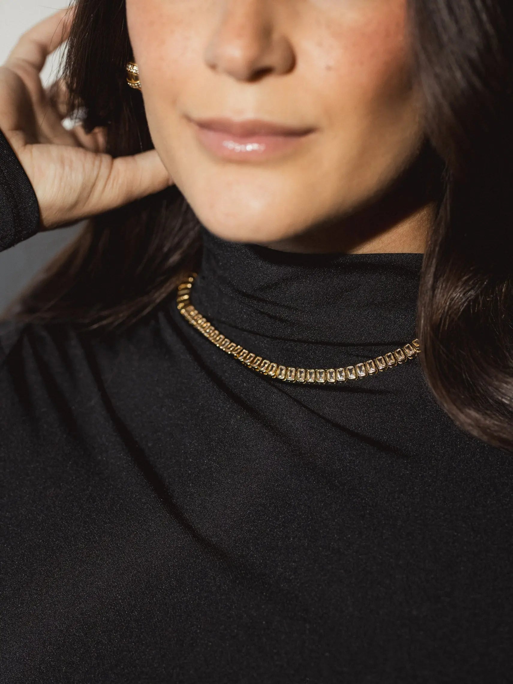 Baguette Tennis Necklace - Anisa Sojka Accessories