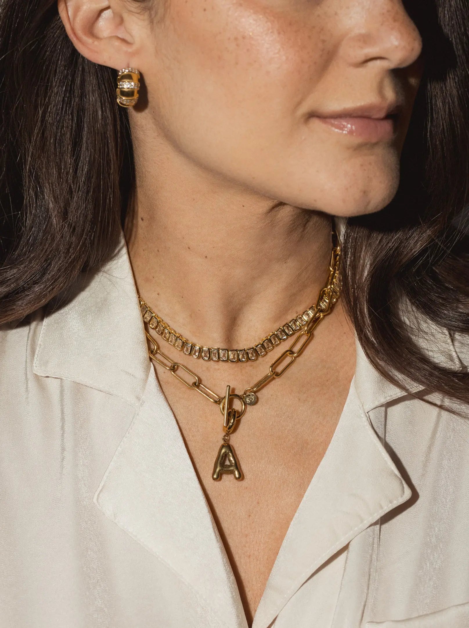 Baguette Tennis Necklace - Anisa Sojka Accessories Baguette Tennis Necklace - Anisa Sojka Accessories