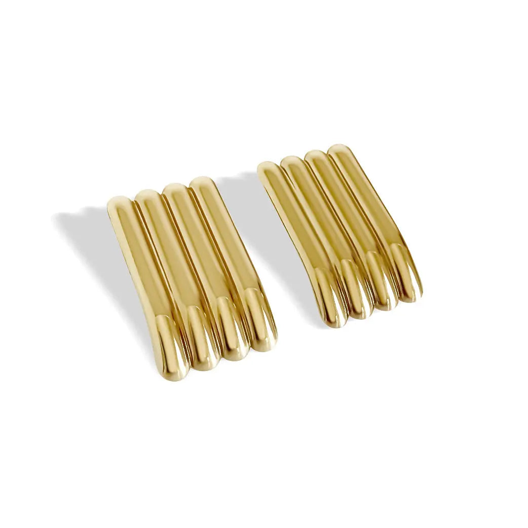 Rectangular Ribbed Earrings