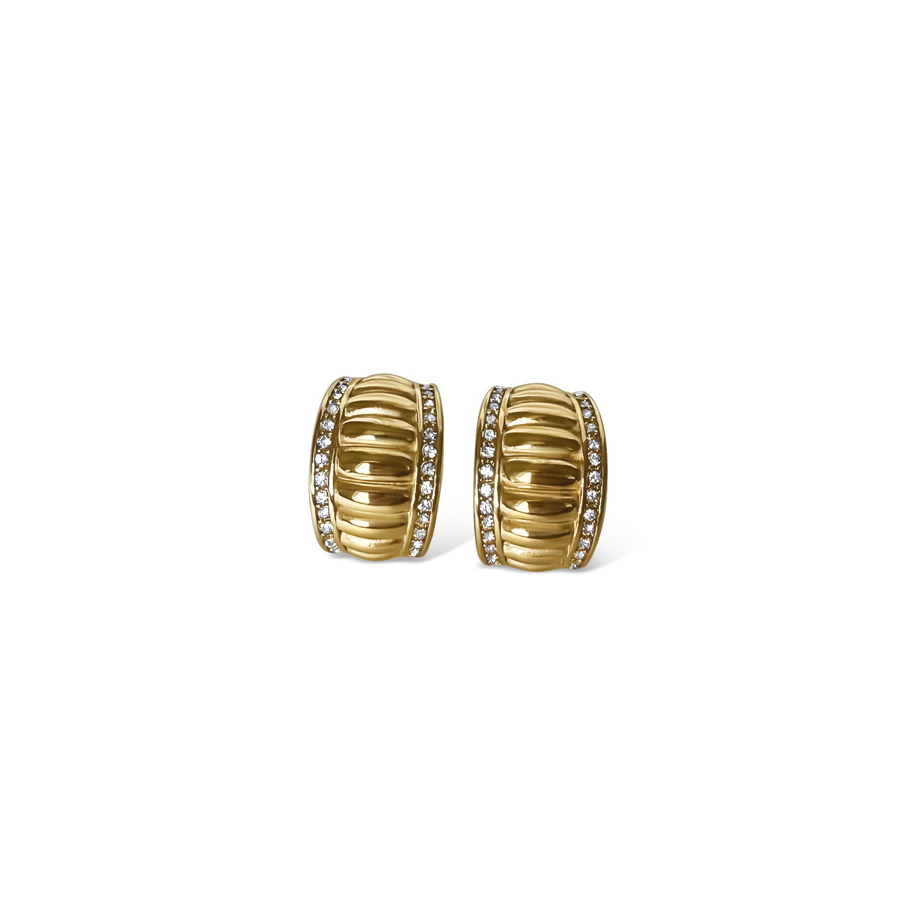 Crystal Croissant Hoop Earrings