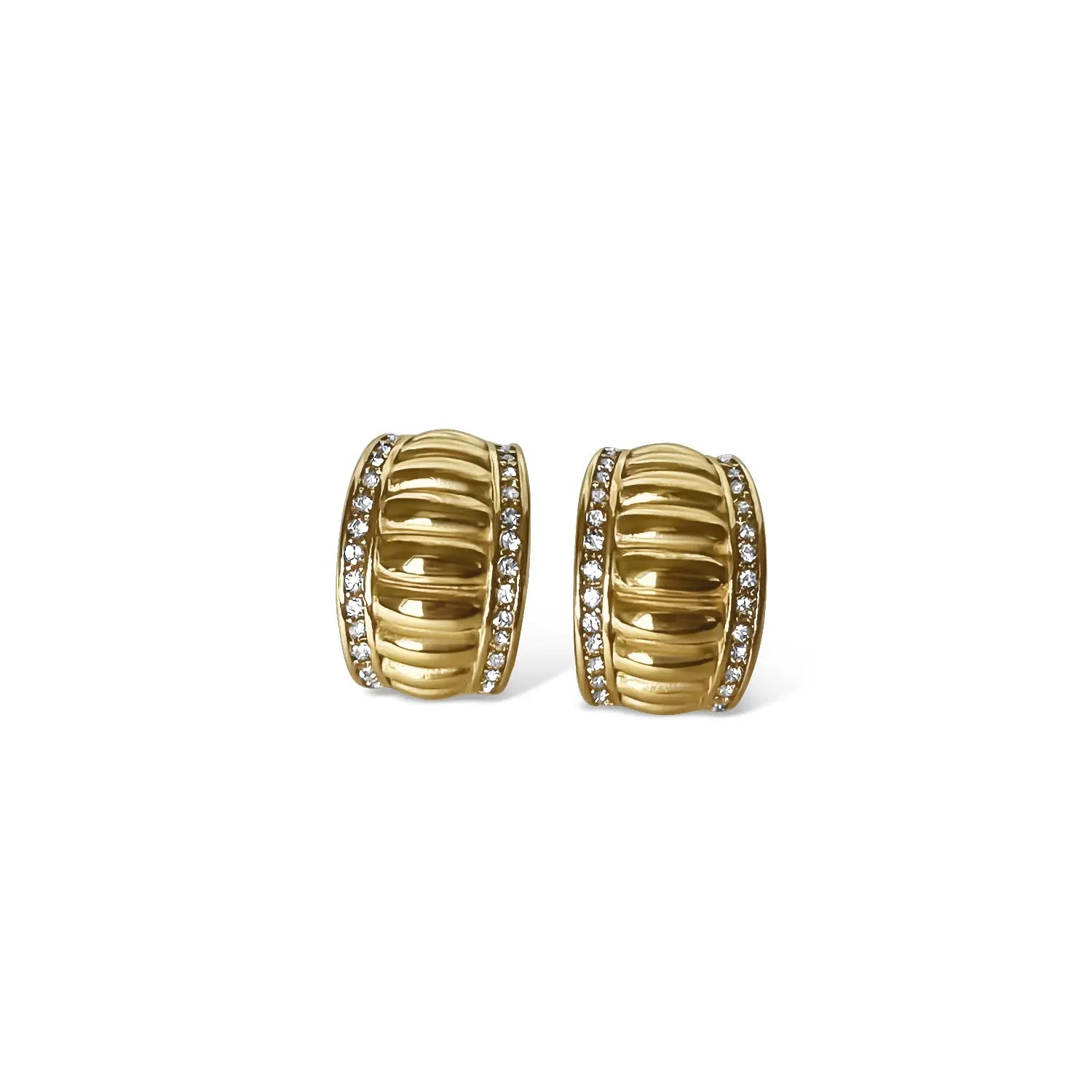 Crystal Croissant Hoop Earrings