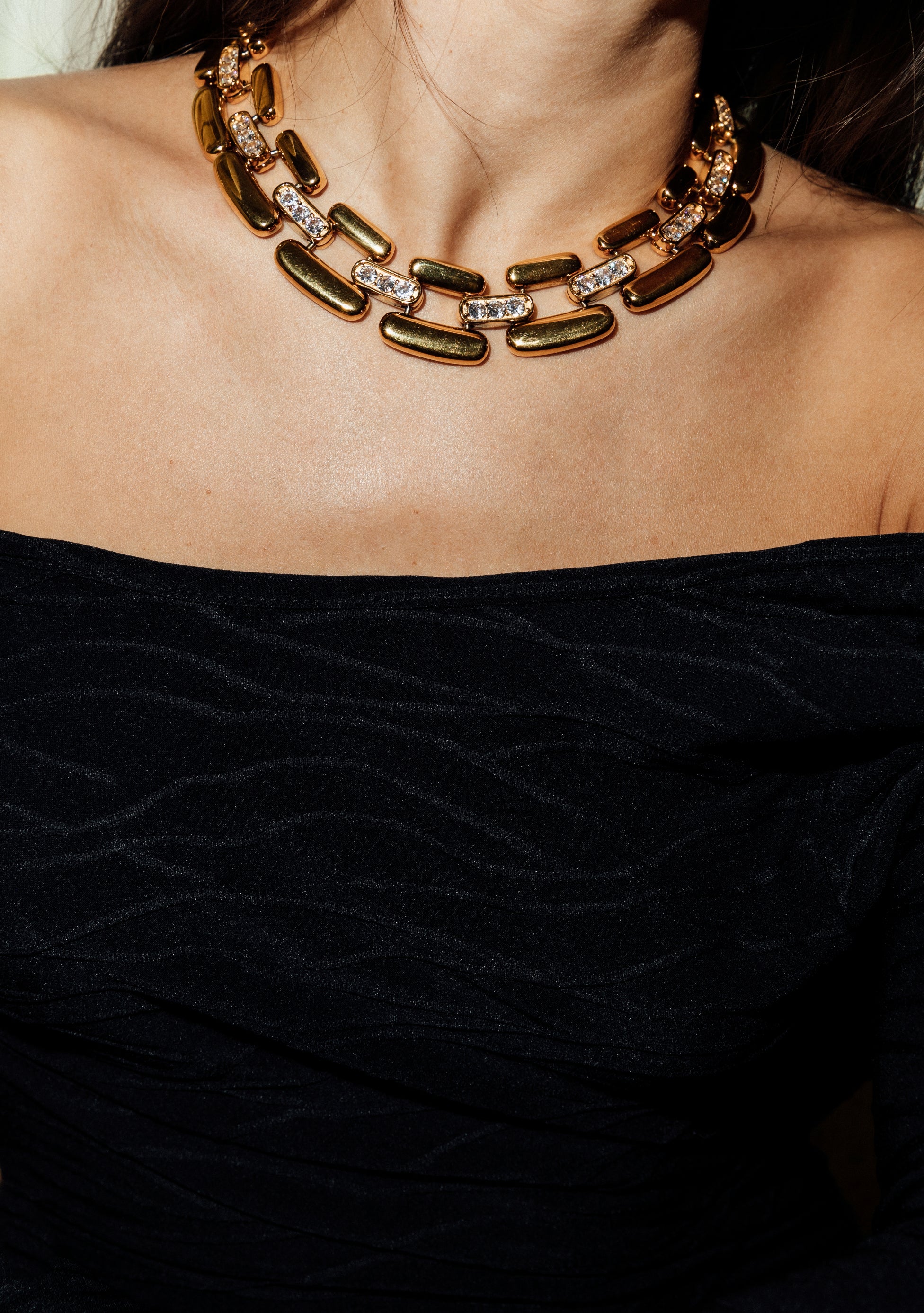 Anisa Sojka Embellished Large Link Necklace