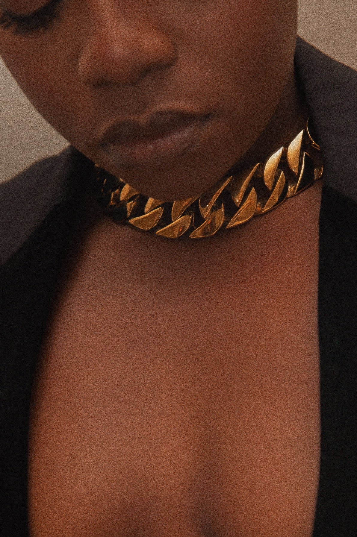 Anisa Sojka Gold Statement Chunky Chain Link Necklace