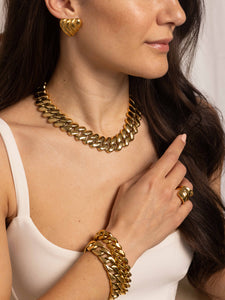 Anisa Sojka Gold Chunky Chain Link Necklace