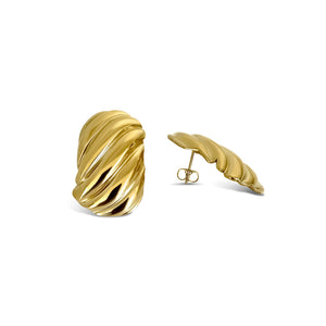 Anisa Sojka Gold Chunky Ribbed Earrings