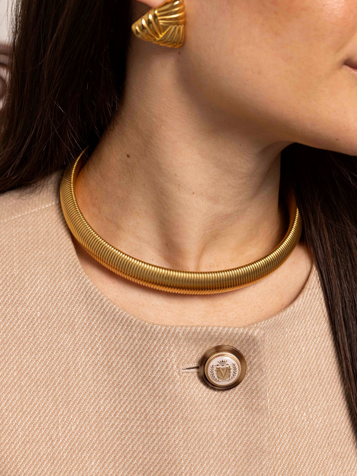 Anisa Sojka Ribbed Collar Necklace