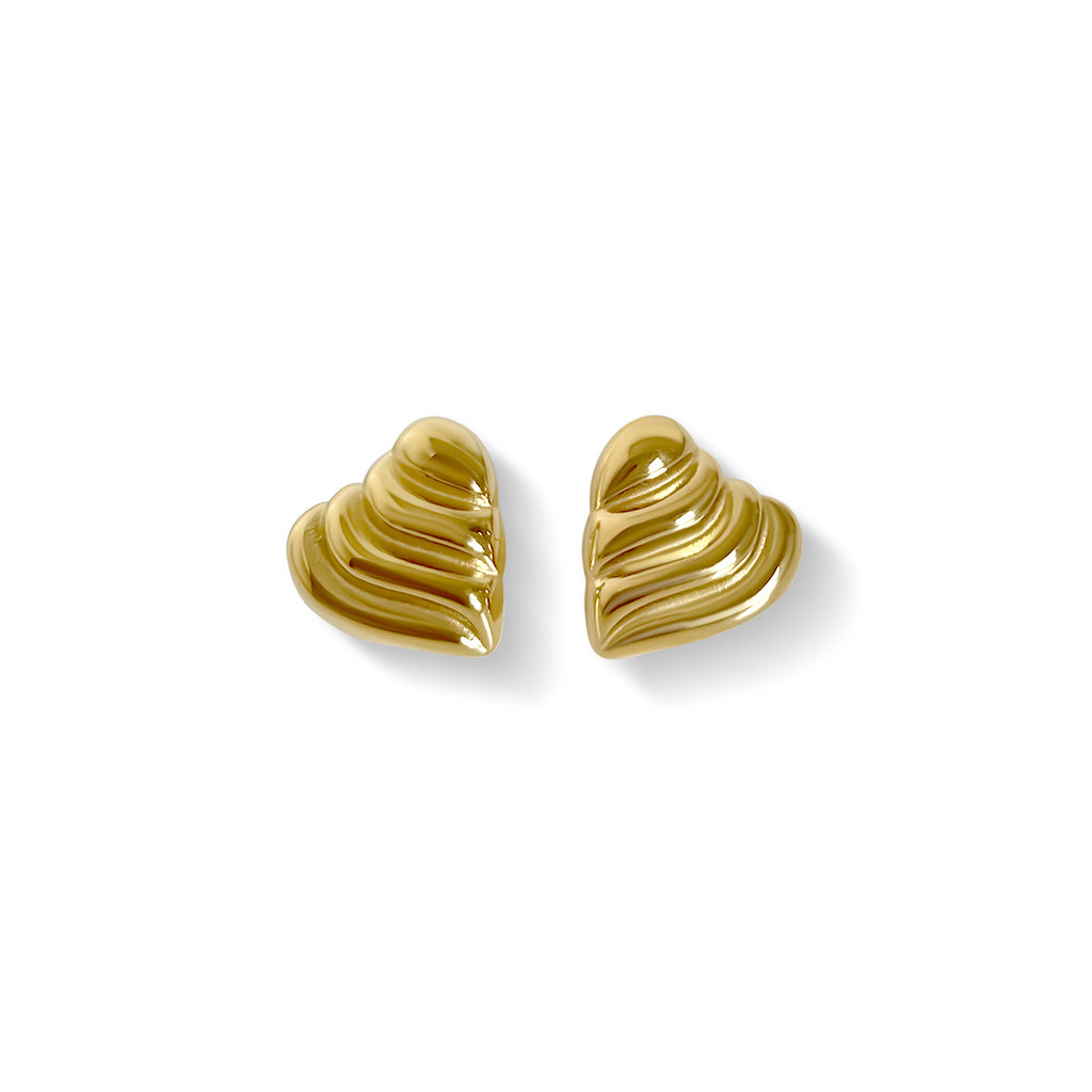 Anisa Sojka Gold Heart Earrings